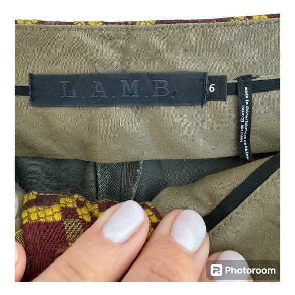 L.A.M.B Military Green Pants with patchwork - Picture 5 of 9